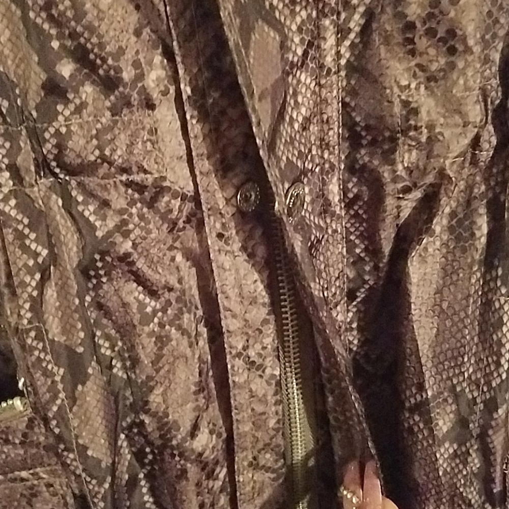 Michael Kors Snake Skin Python Rainjacket Brown S… - image 8